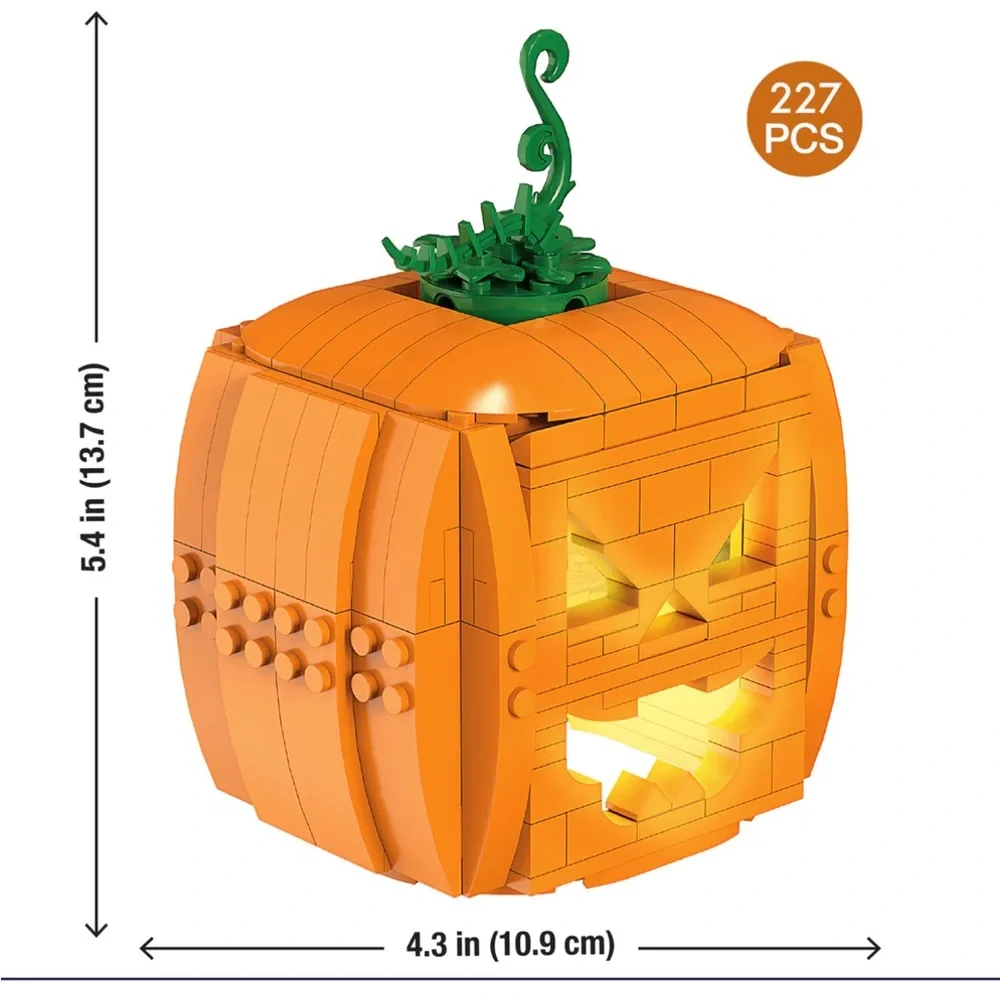 Lego Brick Craft 3 in 1 Pumpkin Light Up - NEW
